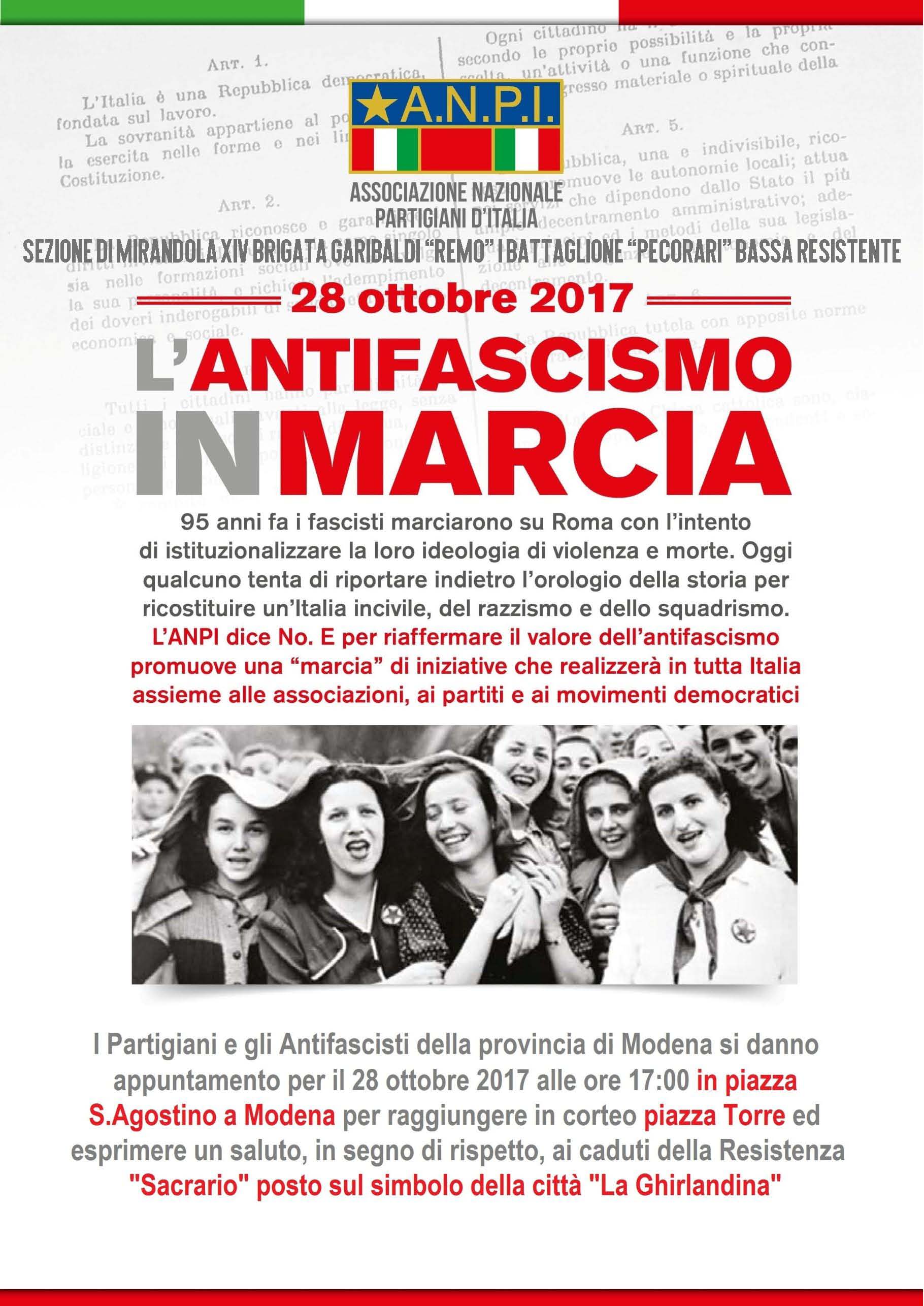 manifestazione a Modena, Antifascismo in marcia