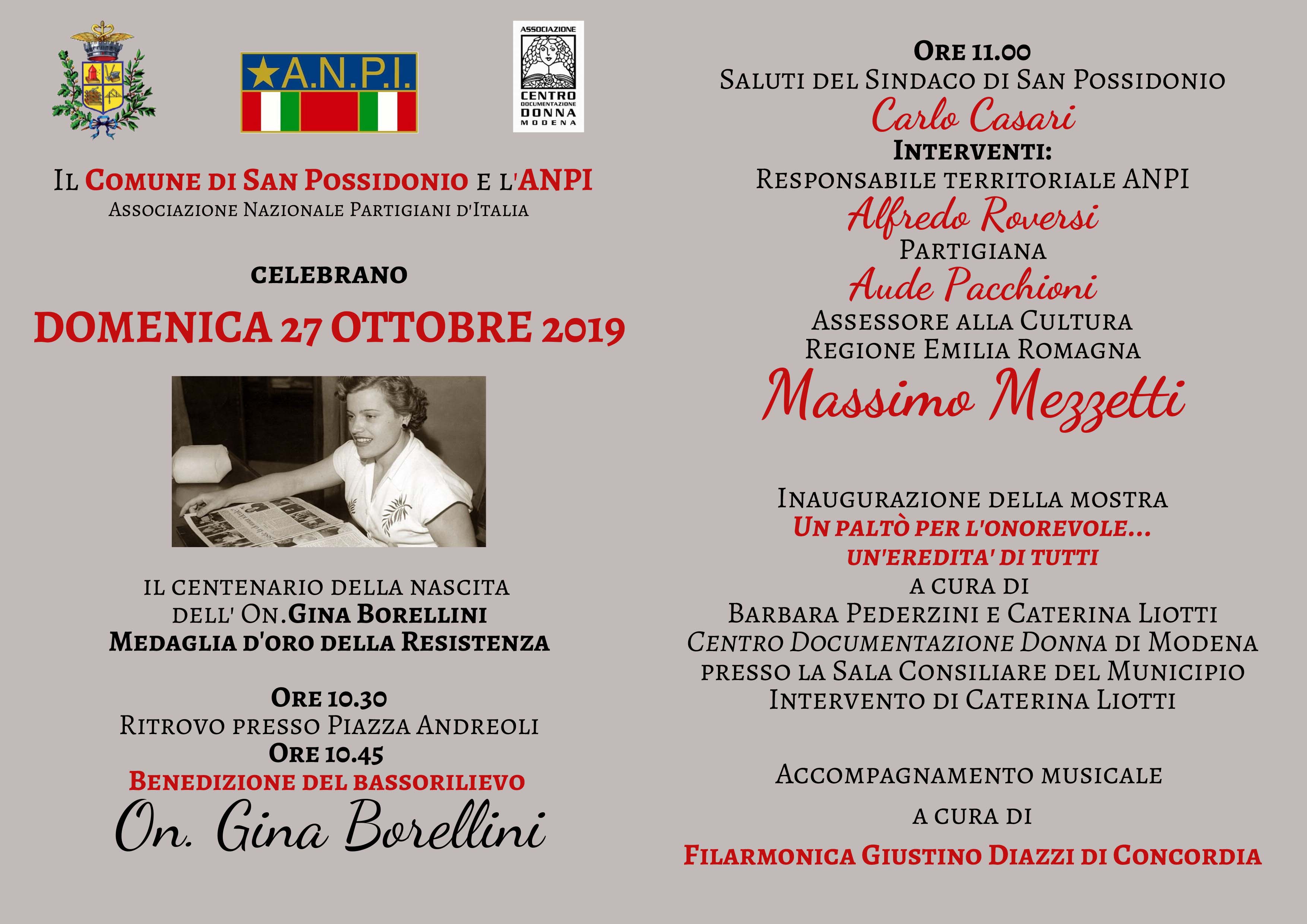 Centenario della nascita di Gina Borellini